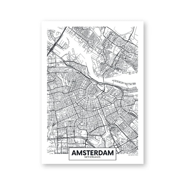 Carte Affiche Amsterdam-Posters-Affiches Ville