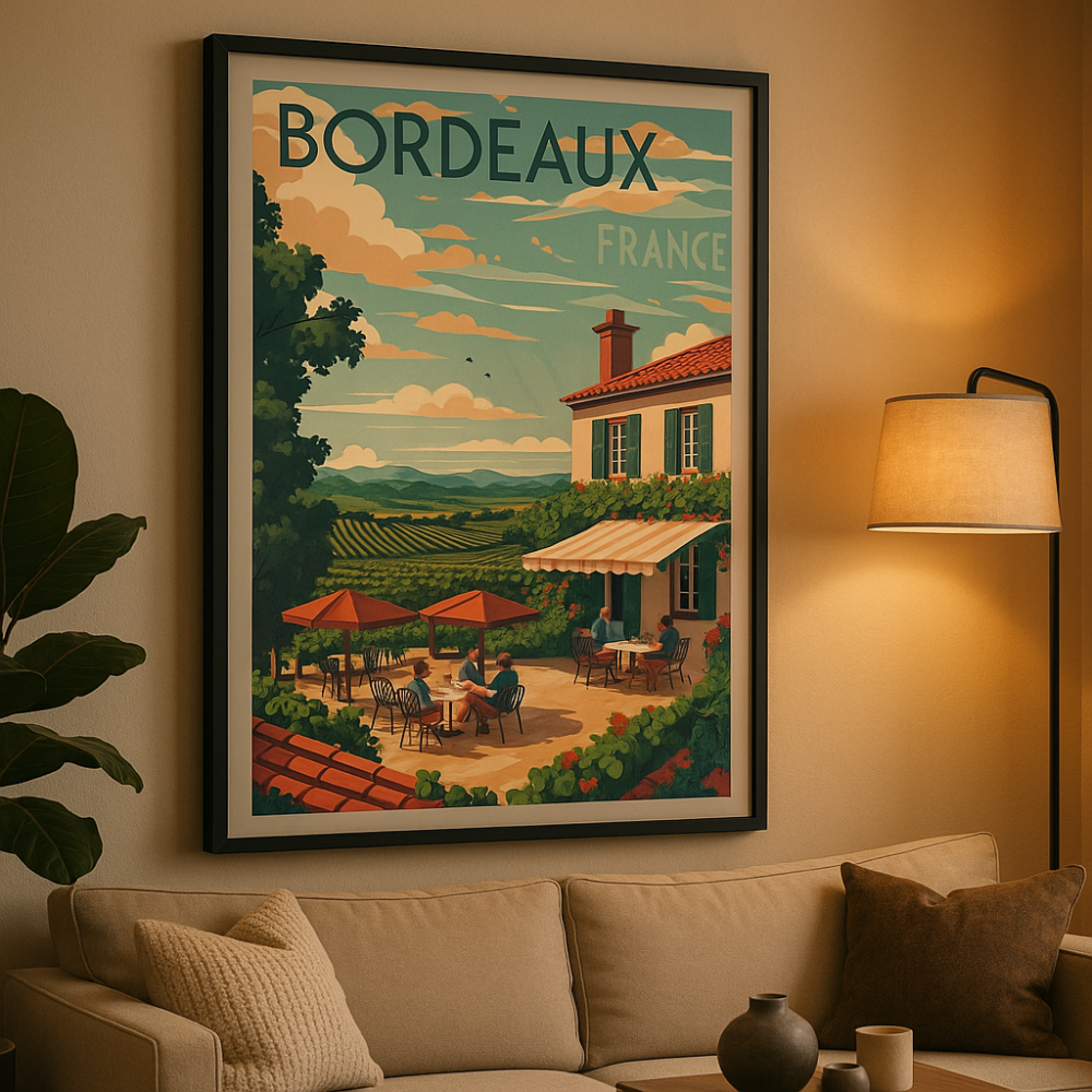 Vintage Bordeaux-affisch