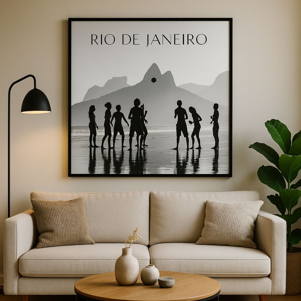 Rio de Janeiro svartvit affisch