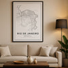Affiche Carte Ville Rio de Janeiro