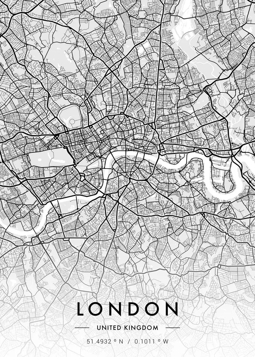 Affiche Carte De Londres-Posters-Affiches Ville