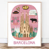 Affiche Dessin Barcelone-Posters-Affiches Ville