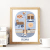 Affiche Dessin Rome-Posters-Affiches Ville