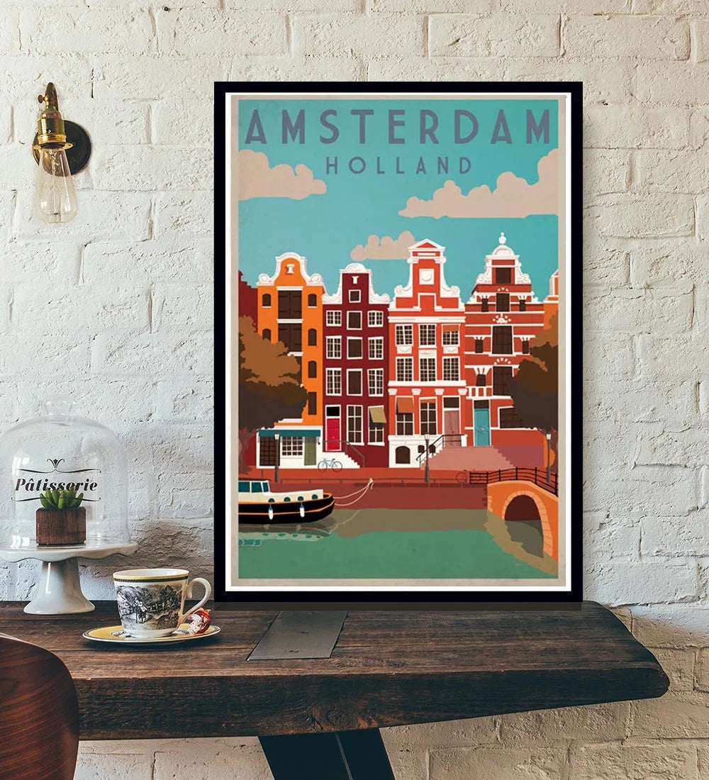 Affiche Tourisme Amsterdam-Posters-Affiches Ville
