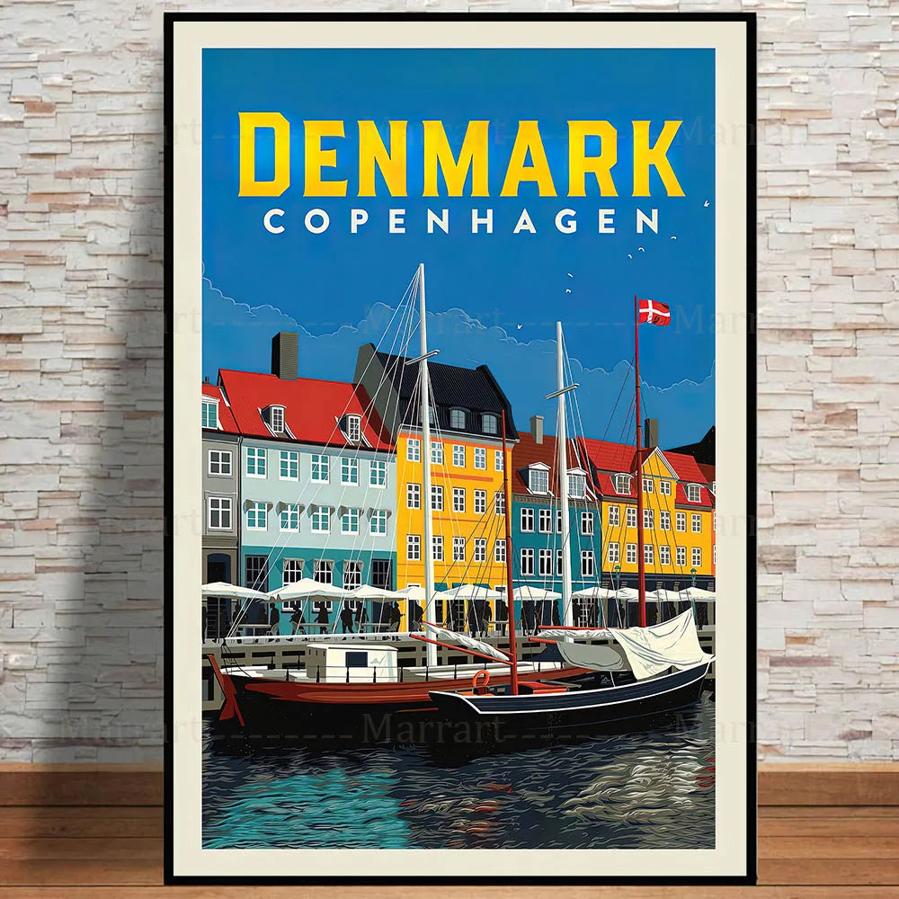 Affiche Vintage Copenhagen-Posters-Affiches Ville