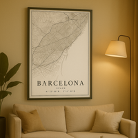 Thumbnail for Affiche Carte Barcelone