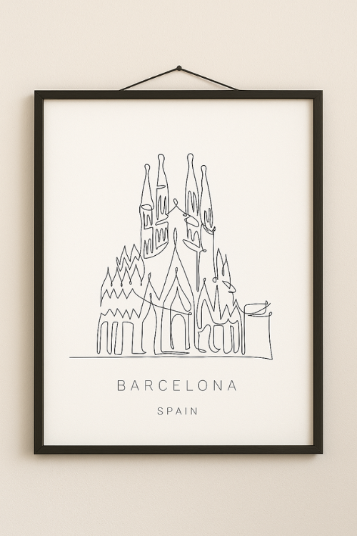 Affiche Dessin sur Barcelone