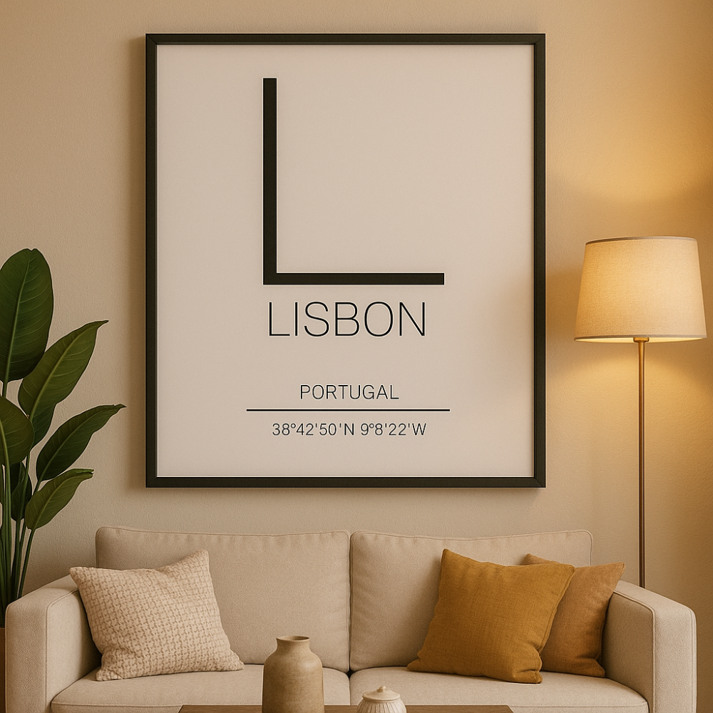Affiche Lisbonne Noir et Blanc