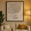 Affiche Carte Lisbonne