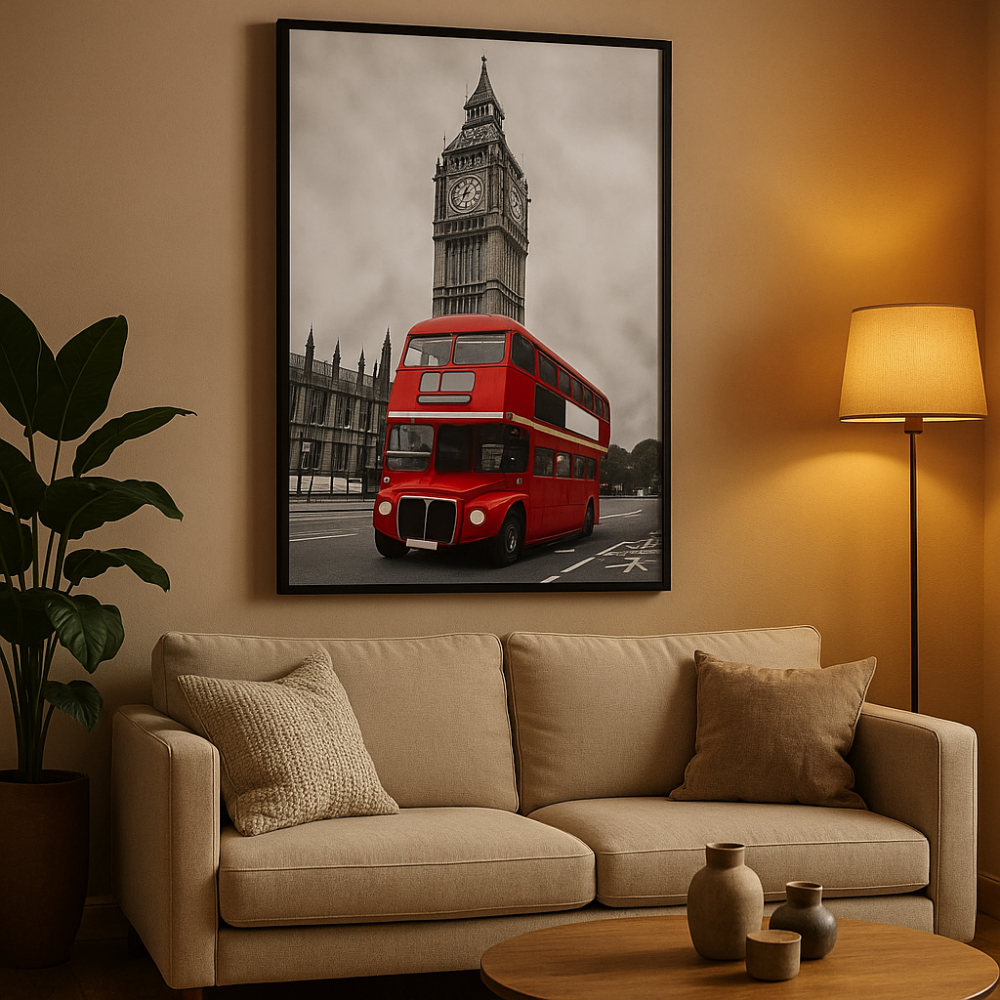 Londons röda bussaffisch