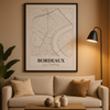 Affiche Carte Bordeaux