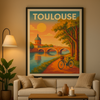 Affiche Toulouse colorée